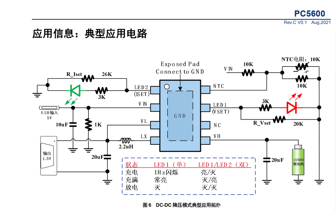 PC5600锂电池充电放电管理一体芯片内设限流高耐压输入_同步降压芯片_03