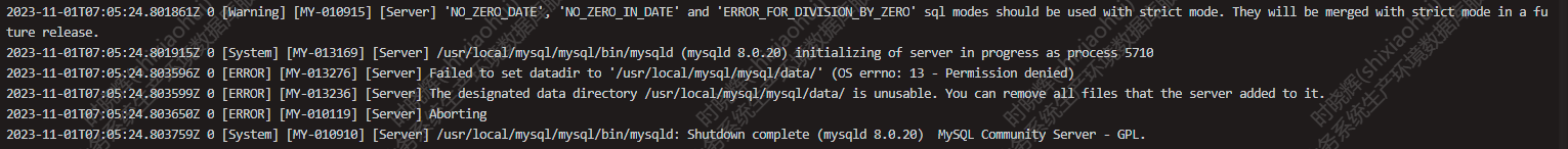 linux安装MySQL数据库初始化报错_mysql