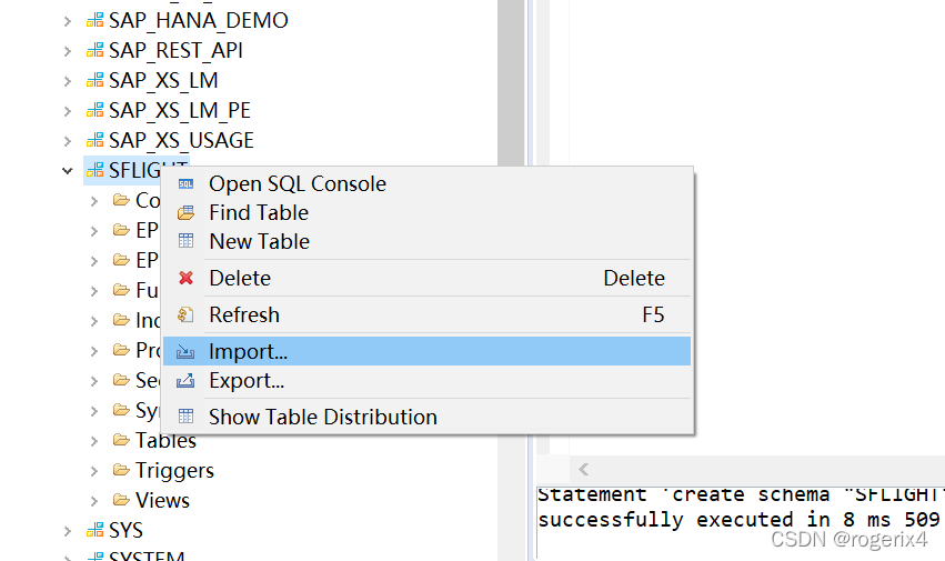 从本地计算机导入SFLIGHT样例数据到SAP HANA DB_HANA_02