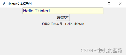 Python 图形化界面基础篇：添加文本框（ Entry ）到 Tkinter 窗口_python_02