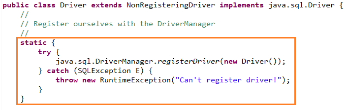 为什么不用DriverManager.registerDriver(driver)