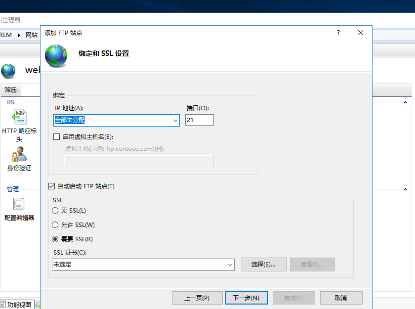 Windows server ： web服务 & ftp 服务（IIS）