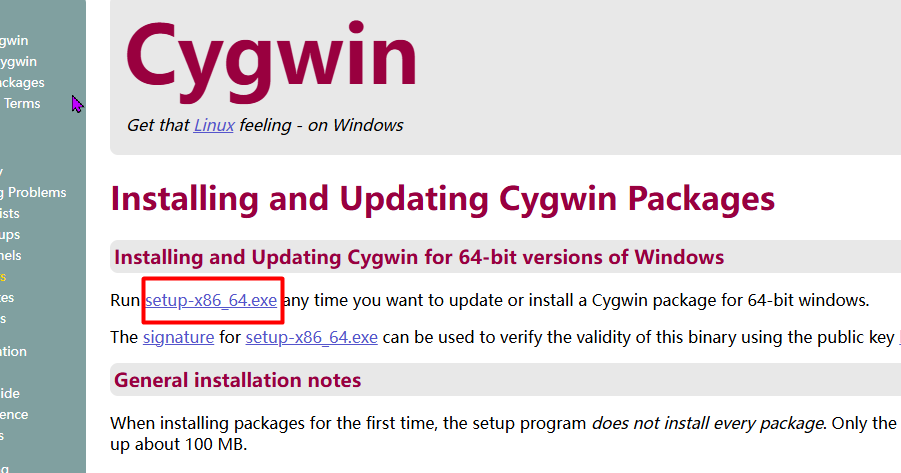 cygwin64下载示例