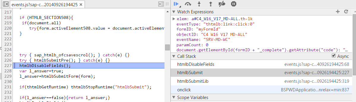 SAP CRM WebClient UI，点击Master Data工作中心后执行的JavaScript代码